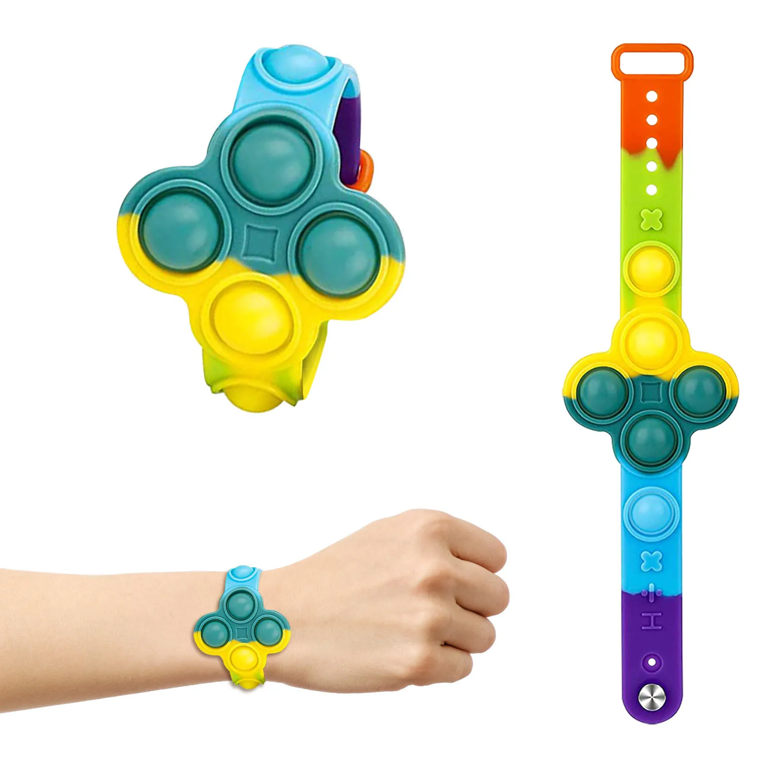 

Cheap Fidget Toy Mini Wristband Bracelet Fidget Push Bubble Sensory Toy Finger Decompression Game Stress Reliever Educationa Toy