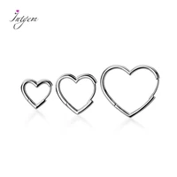 100 925 sterling silver earrings smooth love heart ear hoop jewelry women korean version temperament earrings gift wholesale