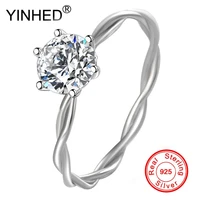 yinhed luxury classic 1 0 carat cz diamond wedding rings for women twist of fate 100 925 sterling silver engagement ring zr688