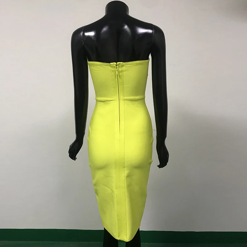 Модные женские платья новинка 2020 сексуальное Бандажное платье без бретелек и
