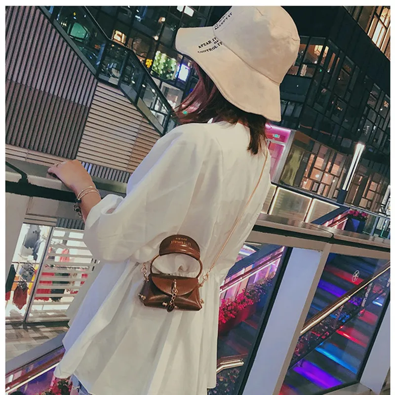 Модная супер мини-сумочка маленькая цепочка для девочек с круглым кольцом