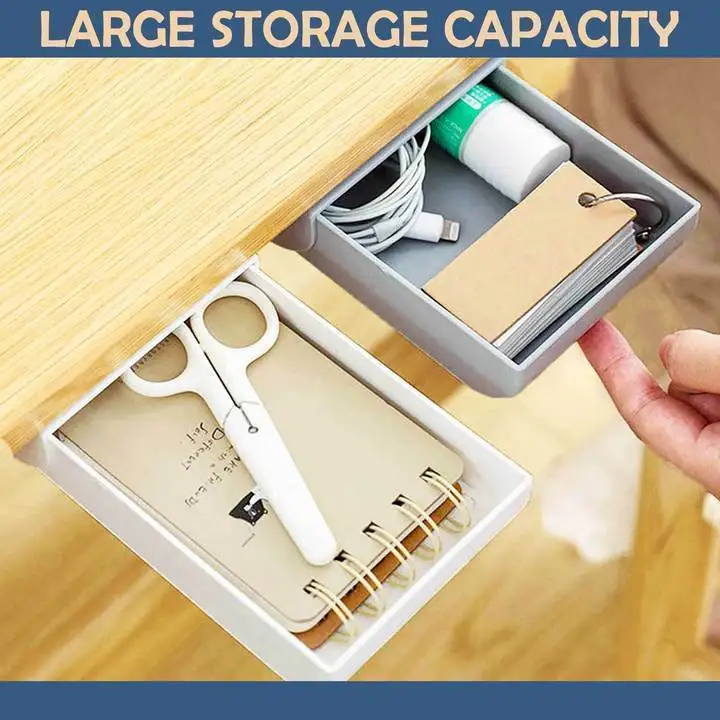 

2020 hot new Punch Free Under-The-Table Drawer Office Storage Box Hidden Paste Style products Accessories Home Dropshipping