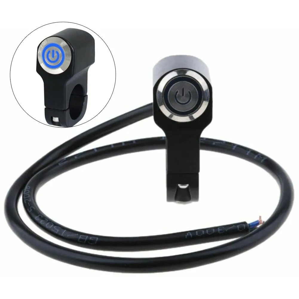 22mm Motorcycle Handlebar Switches On/off Metal Headlight Fog Light Switch With Blue Indicator Fit For Handlebars | Автомобили и