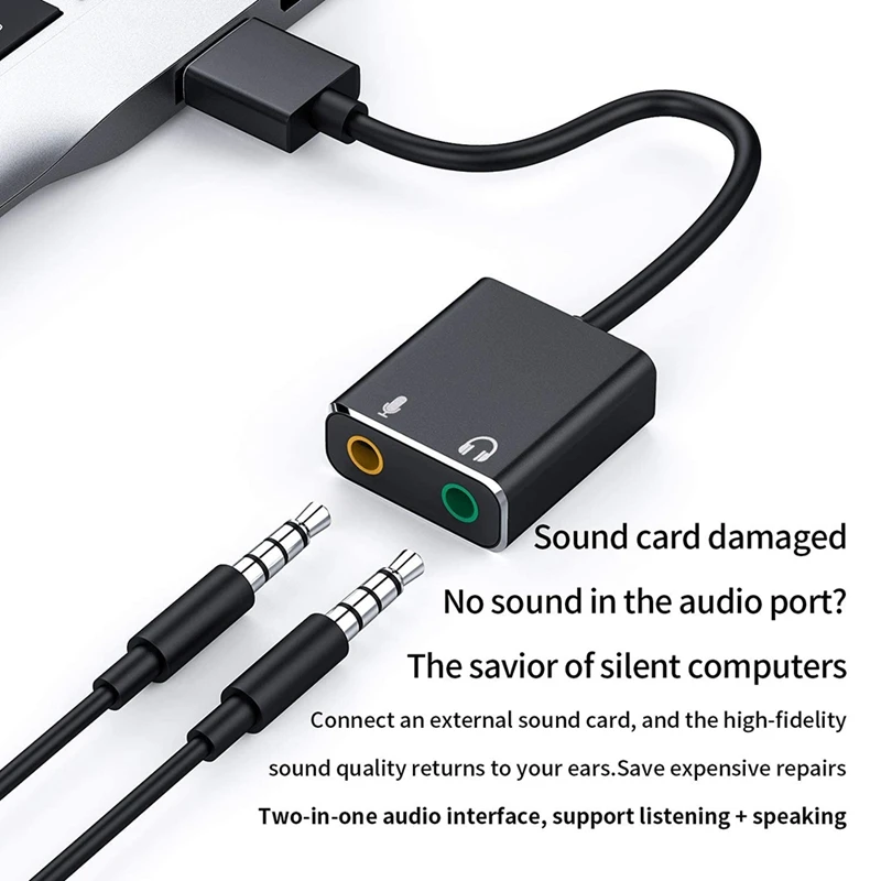 USB аудио адаптер внешняя стерео звуковая карта с разъемом для наушников 3 5 мм и