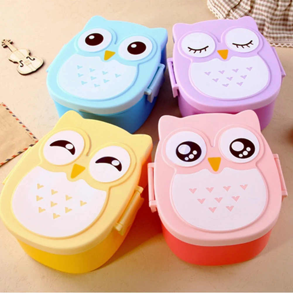 Милый мультяшный Ланч бокс с совой контейнер для еды хранения портативный