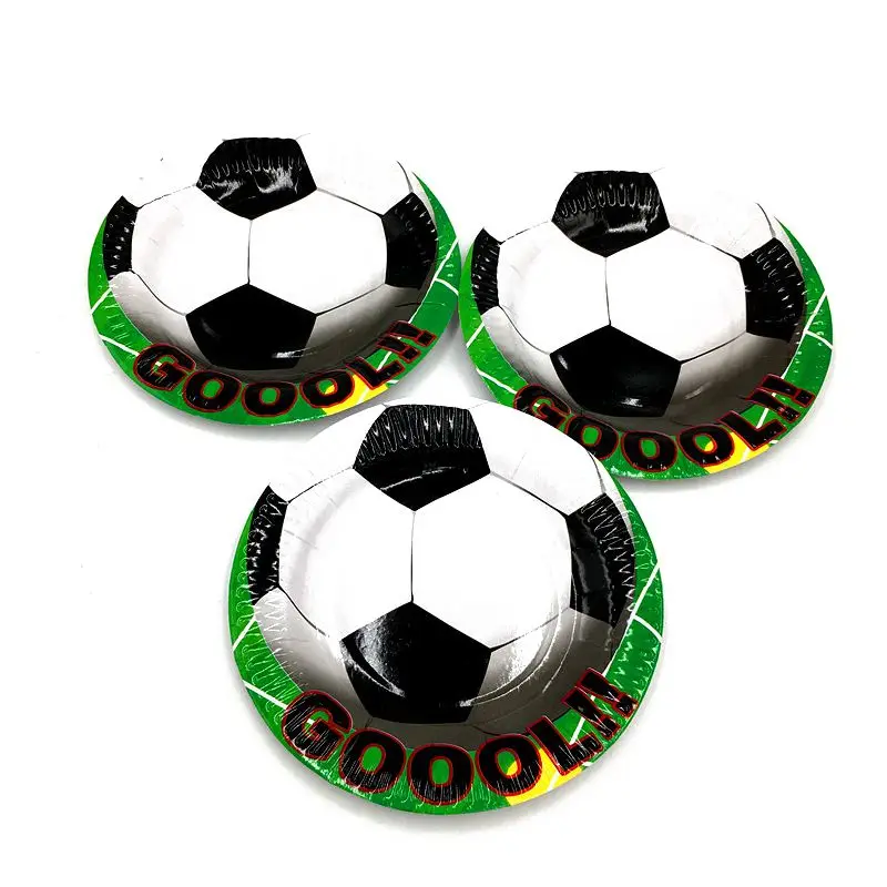 10 шт./лот футбольные вечерние тарелки блюда Детские для вечеринки в честь Дня
