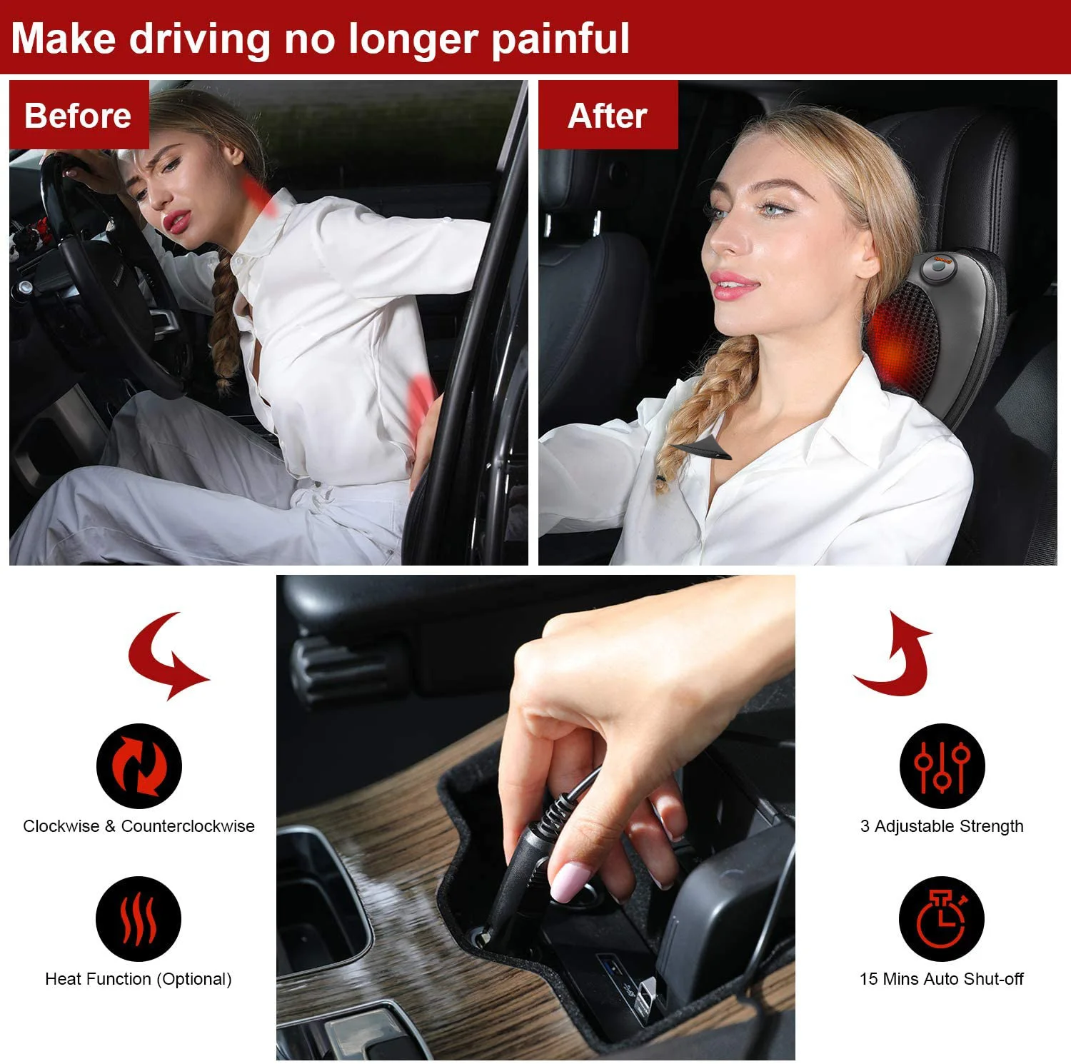 Магнитная терапия Релаксация массажная подушка вибратор электрическая для