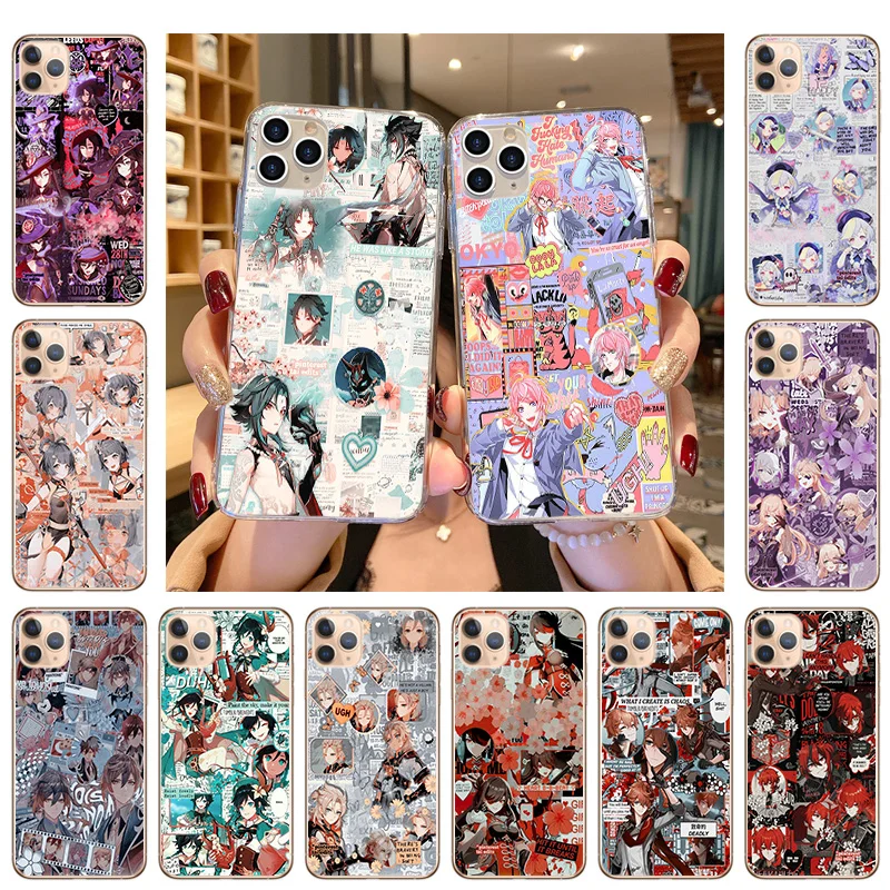 

Genshin Impact Anime Silicone Case For iPhone 13 12 11 Pro Max SE2020 X XR XS 7 8 Plus Soft Phone Cases Cover Coque Funda Capa