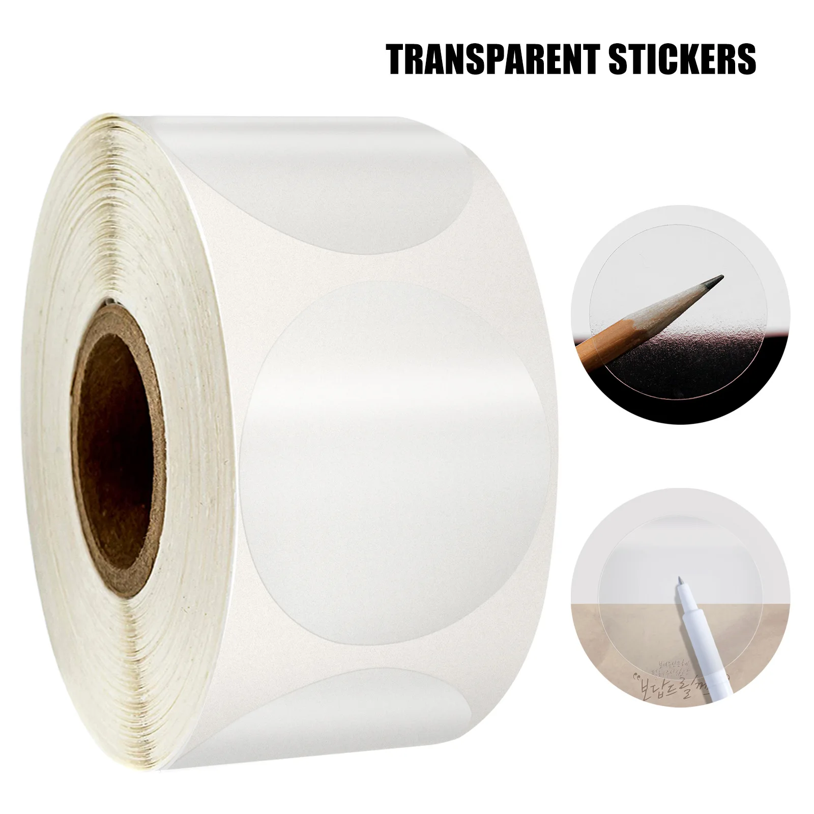 

500pcs Roll Thank You Stickers Round Transparent Seal Stickers for Packing Envelope Wedding Invitations Labels Office Supply