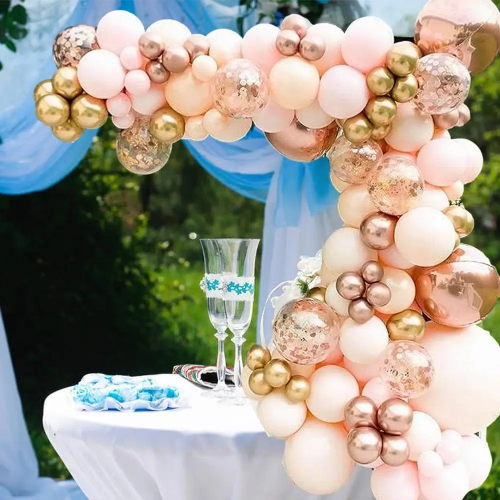 

96pcs/set Balloon Garland Arch Kit Rose Gold Confetti Adult Wedding Toys Latex Party Baby Festival Balloons Birthday Decor T8I6