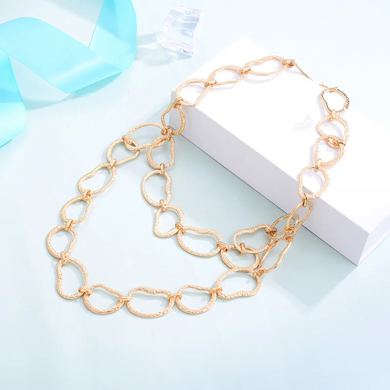 Shineland блестящее золото/серебро Цвет Длинные Кольца цепи ожерелья Колье femme модные