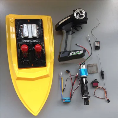 yellow power kit Diy части RC скоростной корпус лодки с комплектом питания полный привод комплект 390 мотор+ струйные насосы+ 9 г сервопривод+ 2,4 г контроллер+ 160A ESC+ Толкатель+ кулер - Цвет: yellow power kit