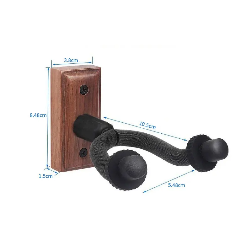 Настенная вешалка для гитары из черного ореха домашняя и студийная твердой