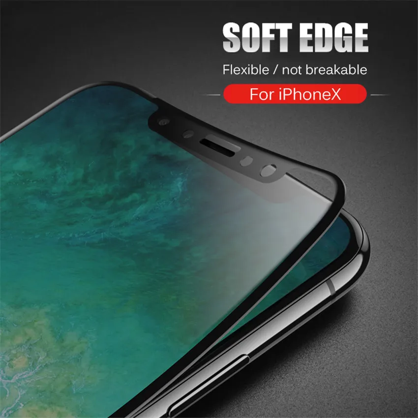 30D изогнутое Защитное стекло для iPhone 7 6S 8 6 Plus 10 полное покрытие протектор экрана на iPhone X XR XS max закаленная пленка