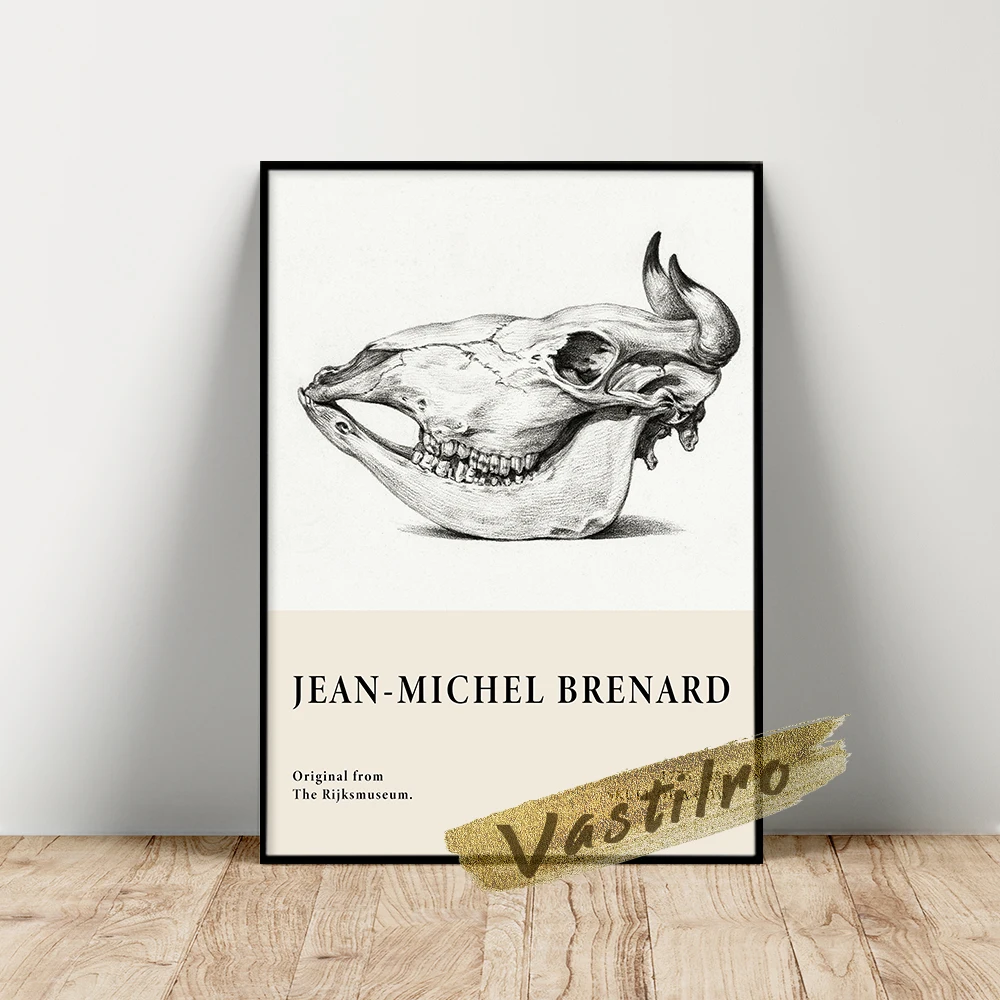 

Jean Brenard Album Cover Poster, Brenard Skull Of A Cow Wall Painting, Vintage Cow Wall Stickers, Animal Side Head Bone Wall Art