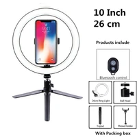 162026cm 6 8 10 inches photography led selfie ring light with tripod dimmable with cradle head for makeup video live studio