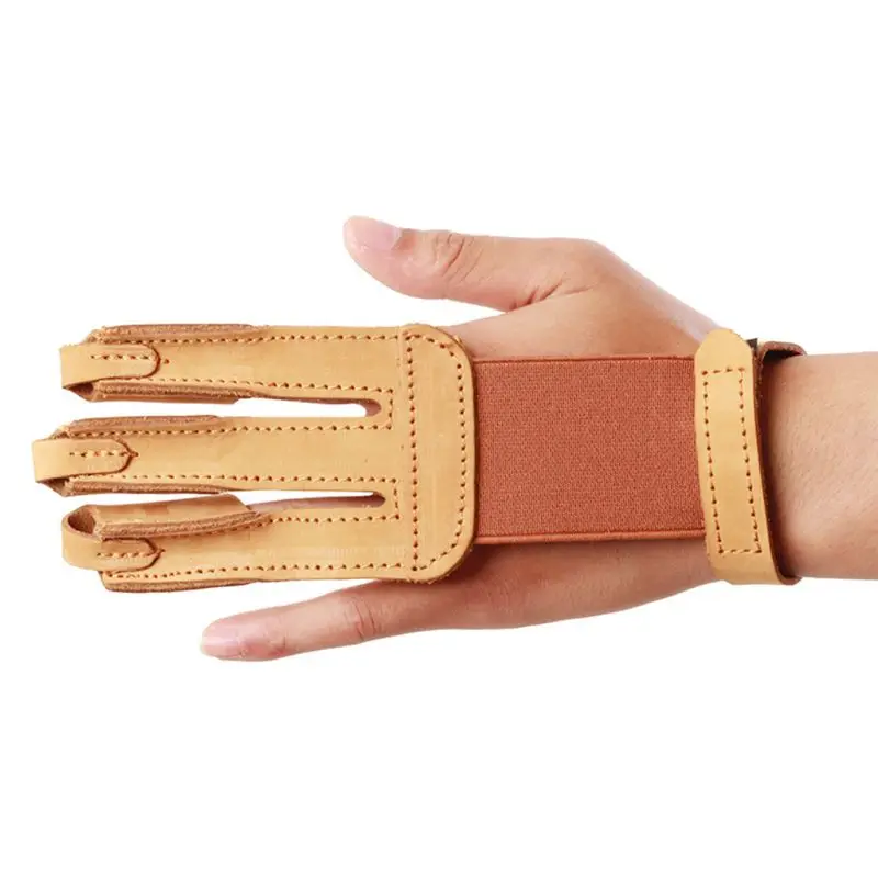 

Archery Protect Glove 3 Fingers Pull Bow Leather Shooting Gloves Hunting Gear