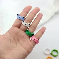 chunky cute frog chick bear rings anti fading hip hop super cute colorful animal froggy rings party wholesale jewelry gift