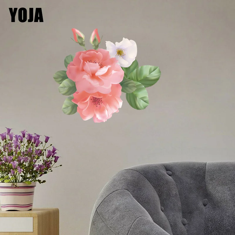 

Цветок розы YOJA 60x52 см, романтический домашний декор для спальни, Модные Современные стикеры на стену 8WS0099