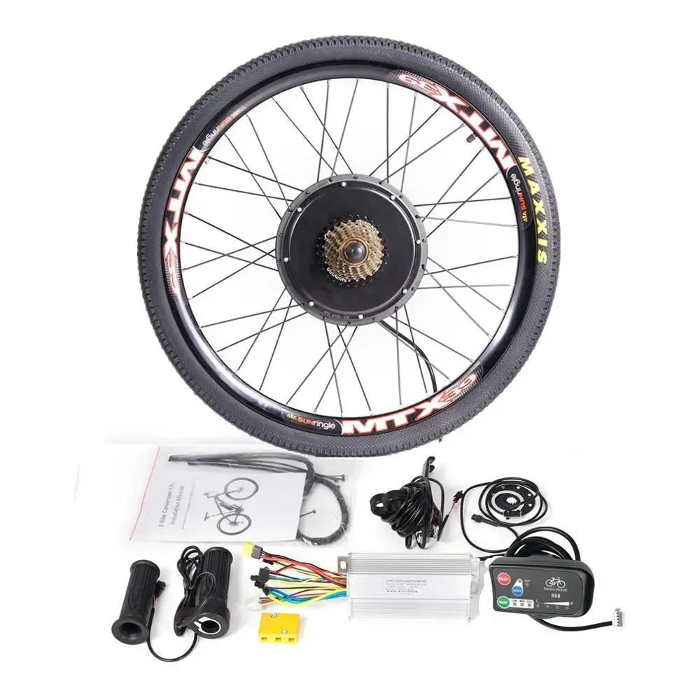 MTB задняя часть электровелосипеда колеса конверсионный комплект с MTX39 толстый сварочный обод KT-LED880 дисплей шины трубки свободного колеса дисковый тормоз