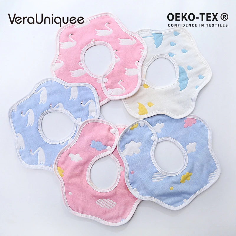 Детские нагрудники VeraUniquee Слюнявчики для новорожденных Регулируемые мягкие