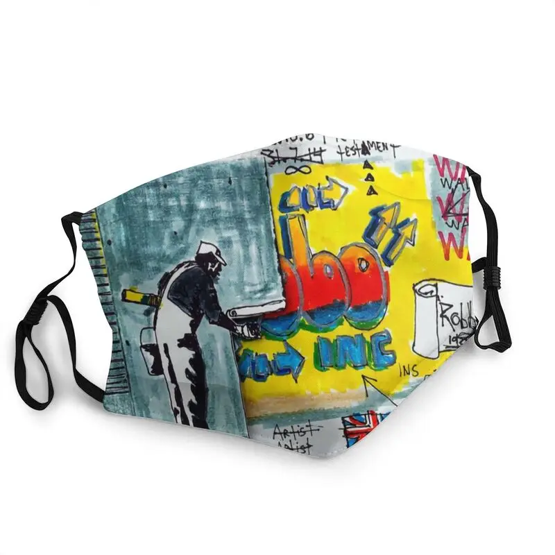 

Graffiti War Banksy Mask Adult Men Anti Haze Street Art Mask Protection Cover Respirator Washable Mouth Muffle