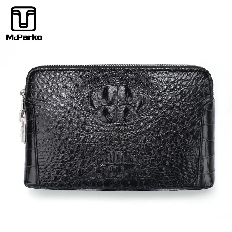 

McParko Men Bag Genuine Leather Crocidle Card Holder Wallet Clutch Bag Men Luxury Crocodile Bags Clutch Wallet Hand strap Purse