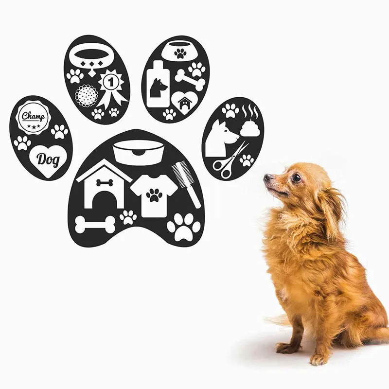 Собака с дизайном в виде щенячьих лапок для стены Стикеры виниловый интерьера