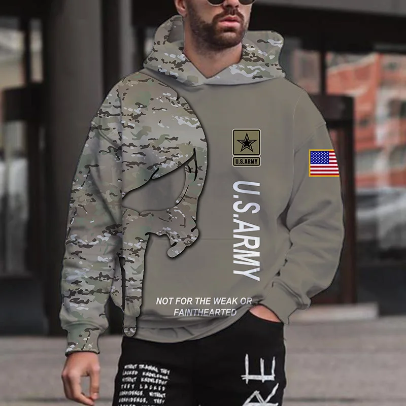 

2021 New Veteran Military Army Suit Soldier Camo Autumn Pullover Fashion Tracksuit 3DPrint Men/Women Casual Hoodies