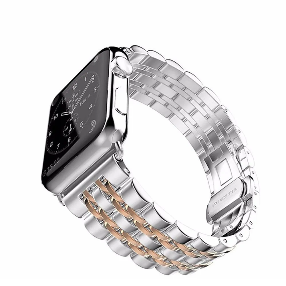Ремешок из нержавеющей стали с бабочкой для apple Watch band 4(iwatch 5) 44 мм 40 мм apple watch 3 2 1 42 мм 38 мм correa pulseira