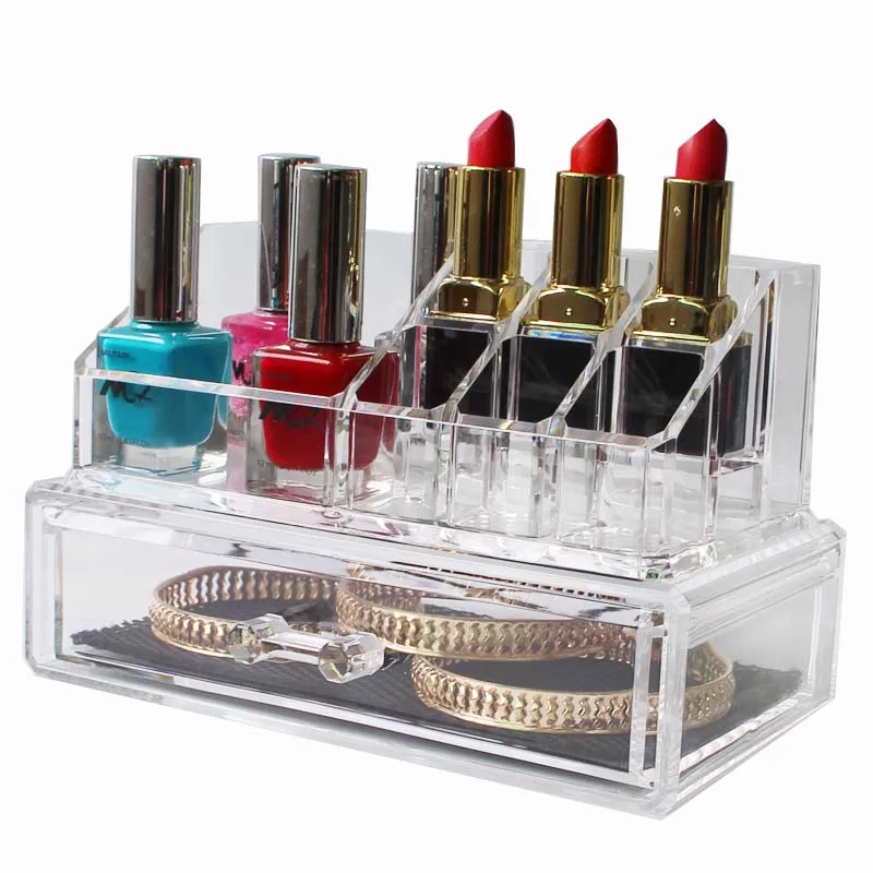 

Прозрачная шкатулка для хранения драгоценностей, коробка для хранения губной помады, чехол для хранения кистей, акриловый контейнер для хр...