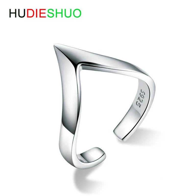 Аутентичные 925 Серебряные волнистые геометрические Регулируемые кольца на палец