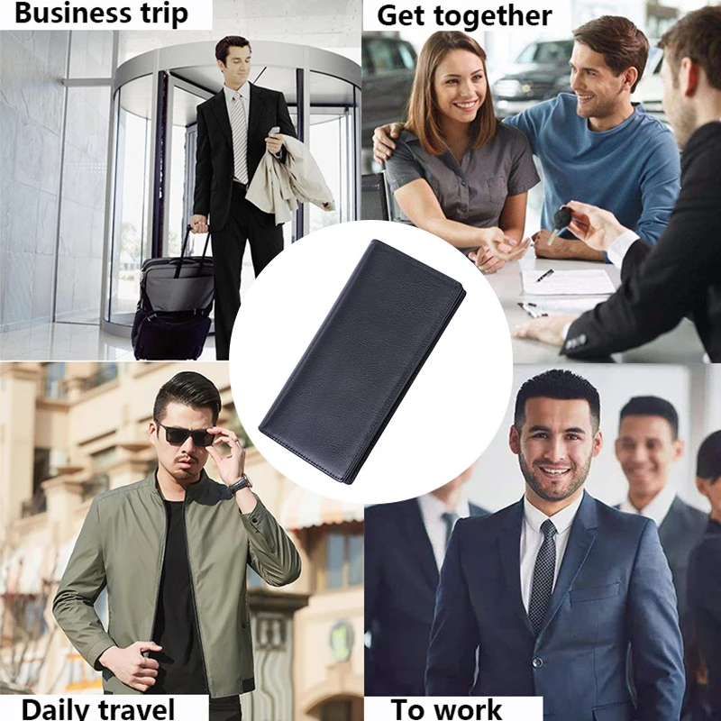 

FACTOO Men's Leather Long Wallet Retro Coin Wallet Bag Multi-Card Position Clip Crazy Horse Leather Clutch Mobile Phone Bag