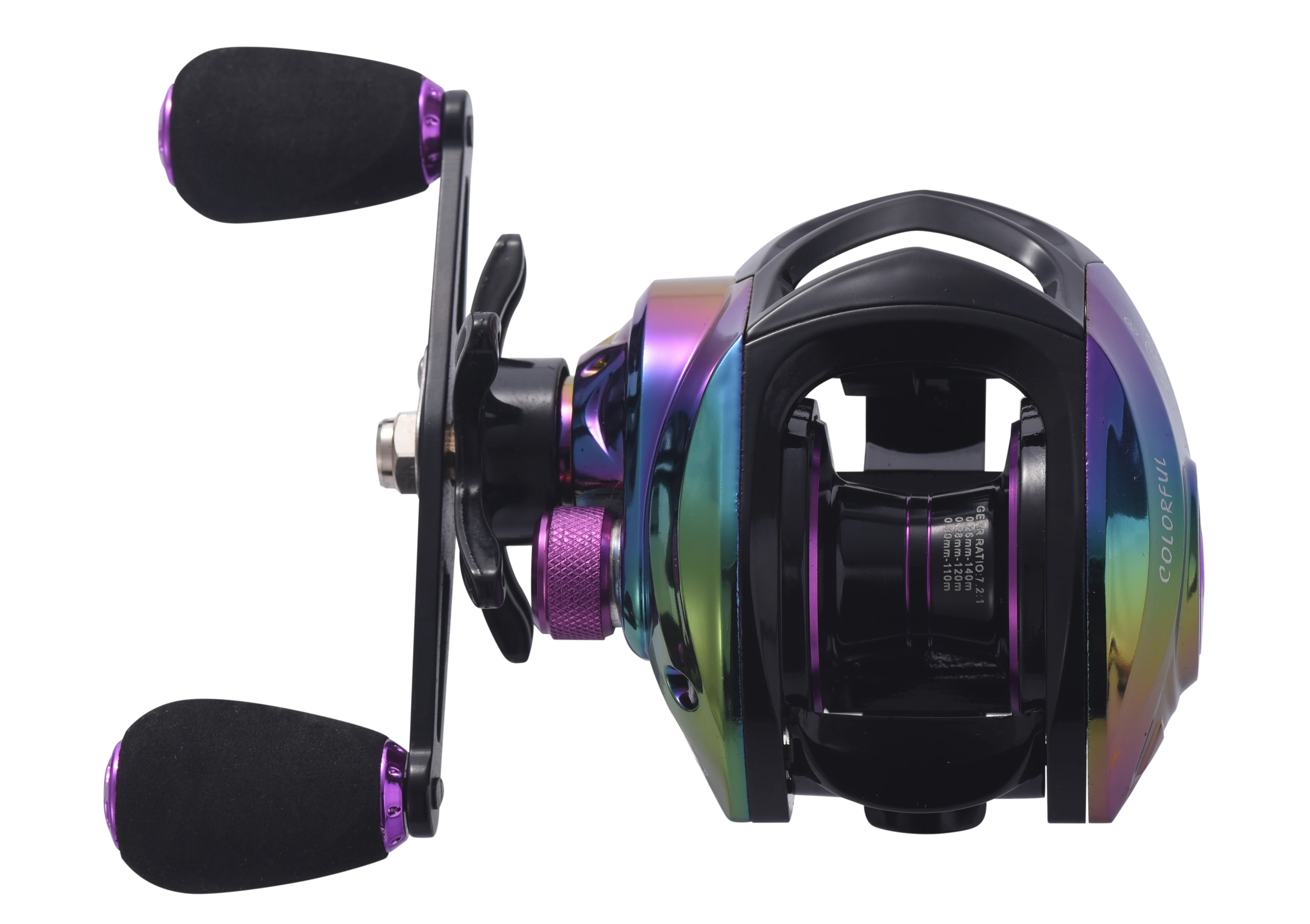 Lizard Colorful Fishing Reel V-shaped Deep Line Spool Lightweight 18+1 Bearing 7.2:1 High Speed Ratio Baitcasting Reel