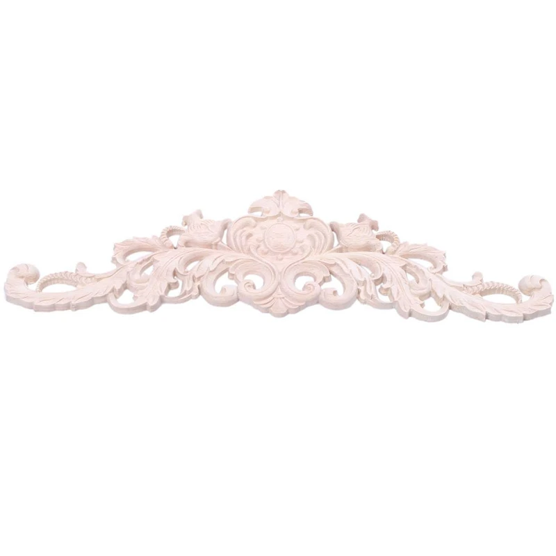 

1X Rubber Wood Oak Carved Corner Onlay Applique Furniture Drawer Door Home Decor Type:5 Size:45*12cm