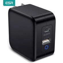 ESR 65W GaN Charger USB PD 3.0 Fast Charger Fast Charge Foldable Wall Charger for MacBook Dell for iPhone iPad US Plug Dual Port