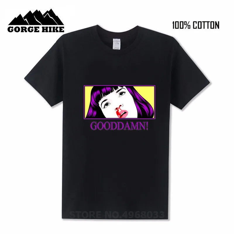 Сексуальная Дамская Футболка с принтом хорошего чёрта Hombre Mia Wallace Pulp Fiction ТВ