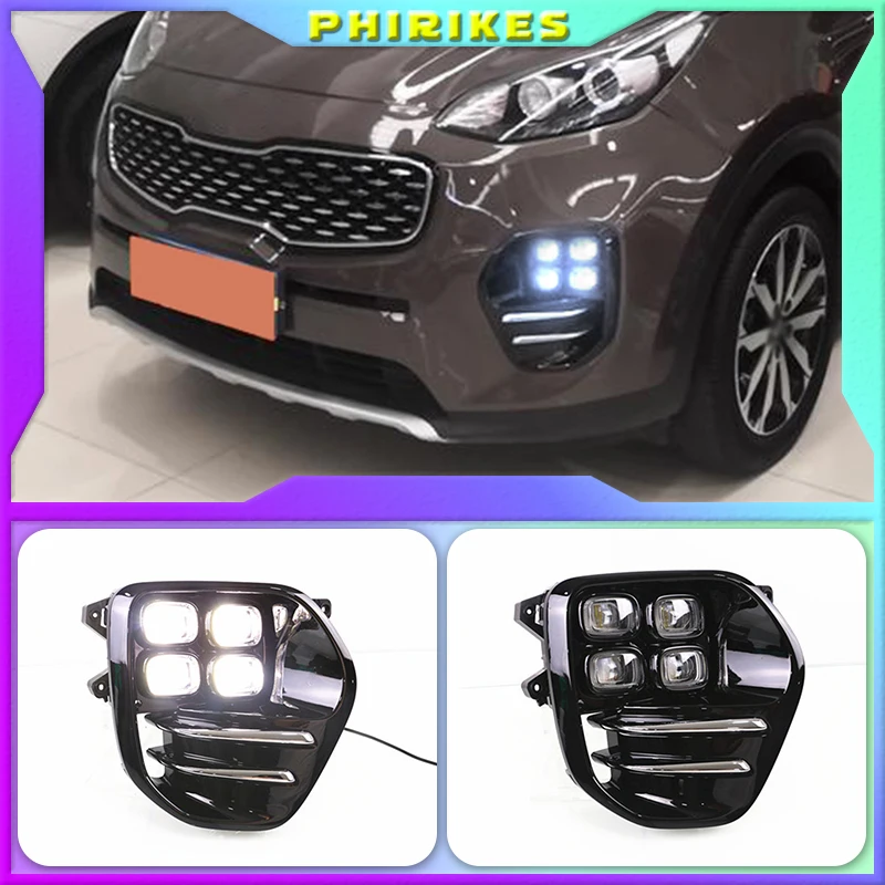 

For KIA Sportage QL kx5 2016 2017 2018 LED Fog Light Lamp Daytime Running Light Set Auto Car White LED DRL Light For KIA KX5