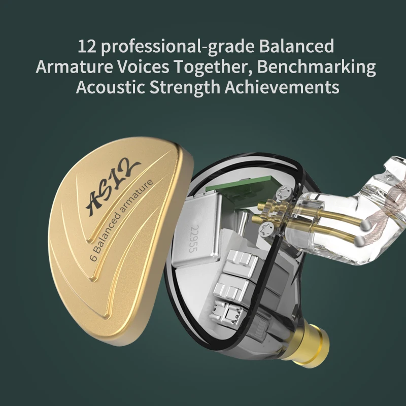 

AS12 12BA Balanced Armature Drives In Earphones HIFI Sport Monitor Headset Noise Cancelling Earbuds earphones AS16 AS10 ZSX