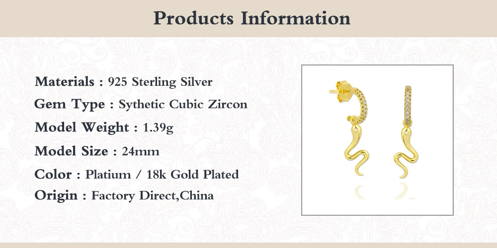 

Boako 925 Sterling Silver Trendy Snake Pendant Woman Stud Earrings For Party Anniversary Engagement Pendientes Brincos