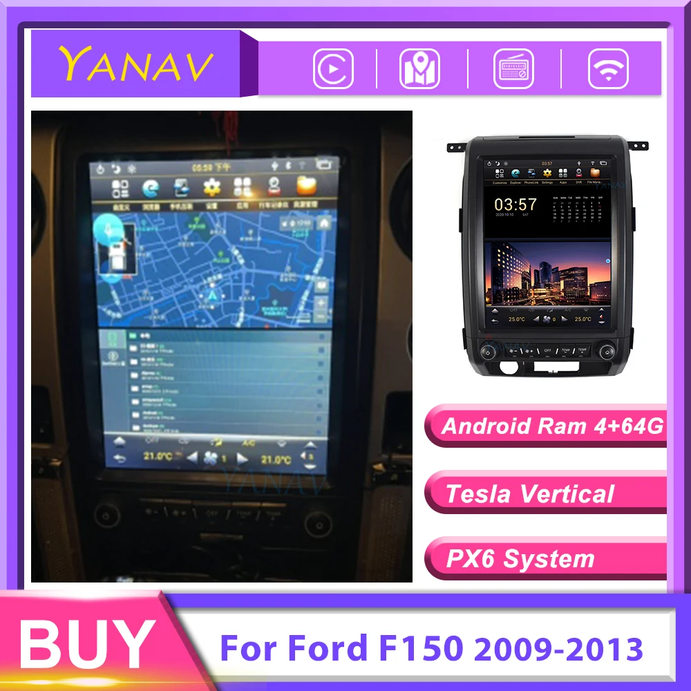 

Автомагнитола 2 Din на Android для Ford F150 2009-2013, головное устройство, автомобильный видеостереоприемник, Мультимедийный MP3-плеер, GPS-навигация