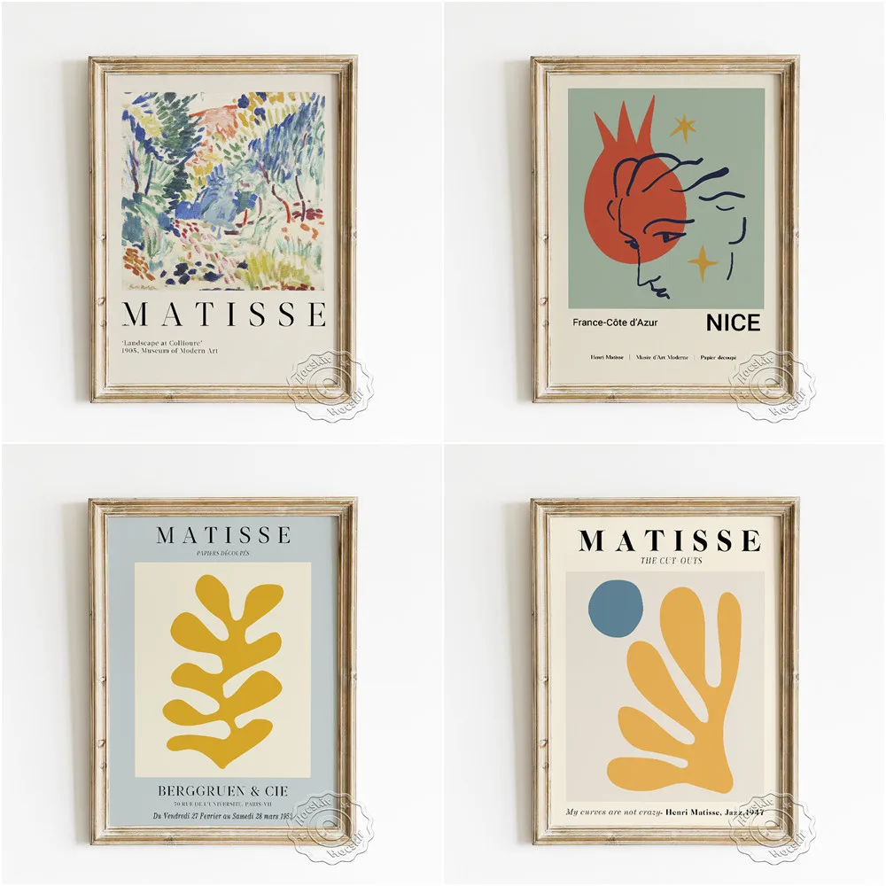 

Henri Matisse Landscape At Collioure Canvas Painting Exhibition Poster, Cut-Outs Geometry Pattern Art Prints, Modern Home Decor
