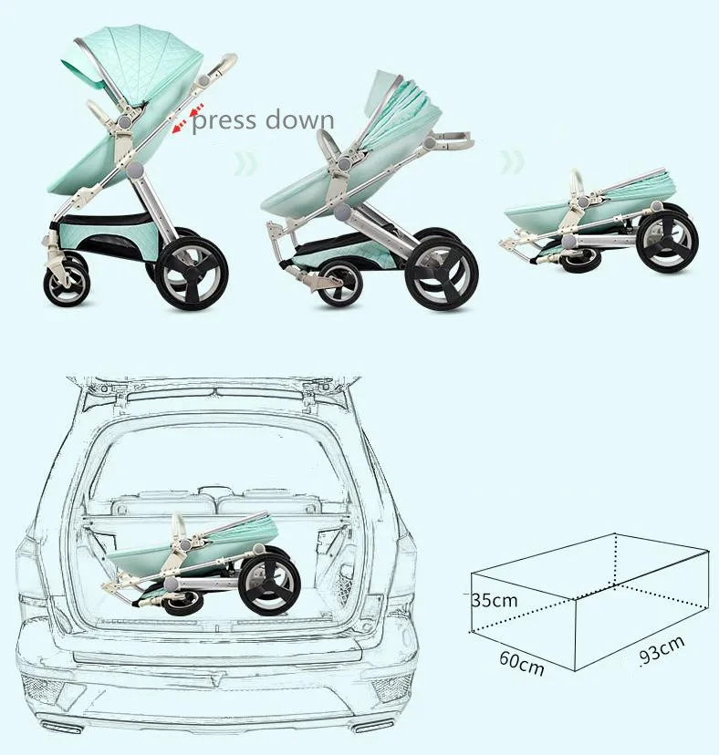 Популярная детская коляска для мам с высоким ландшафтом два способа наклона