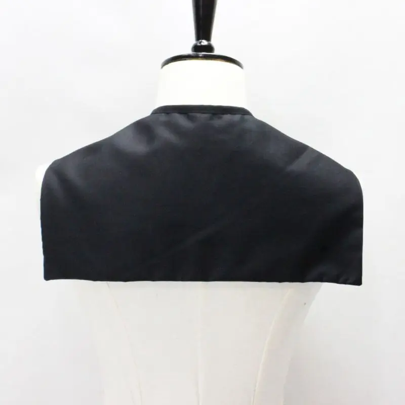 Vintage Gothic Women Detachable Black False Collar Pointed Triangle Bow Neckwear B95F |