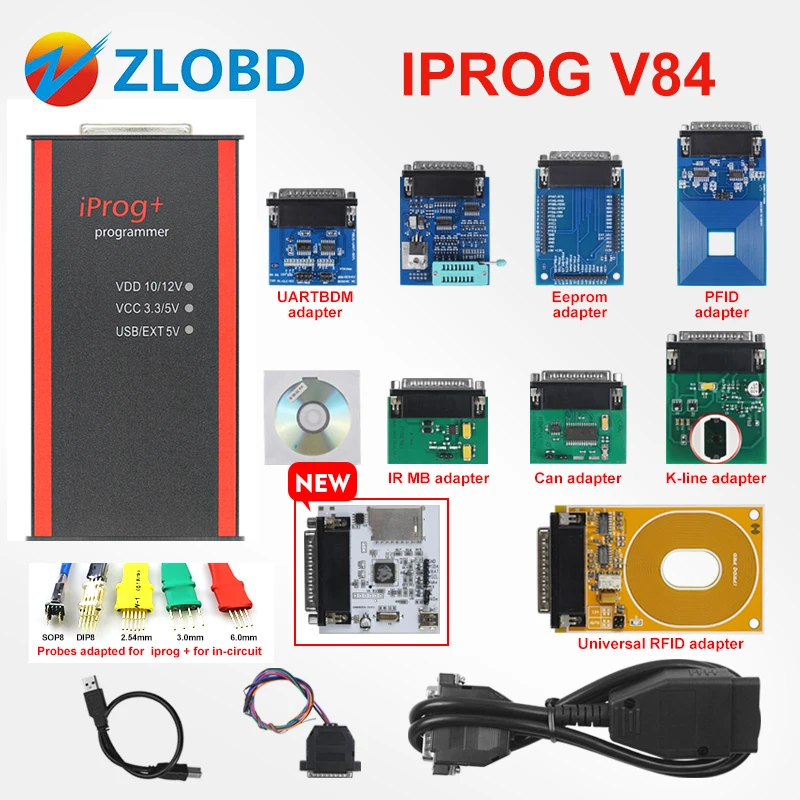 Программатор ключей Iprog v84 IMMO + коррекция пробега сброс подушки безопасности Pro до