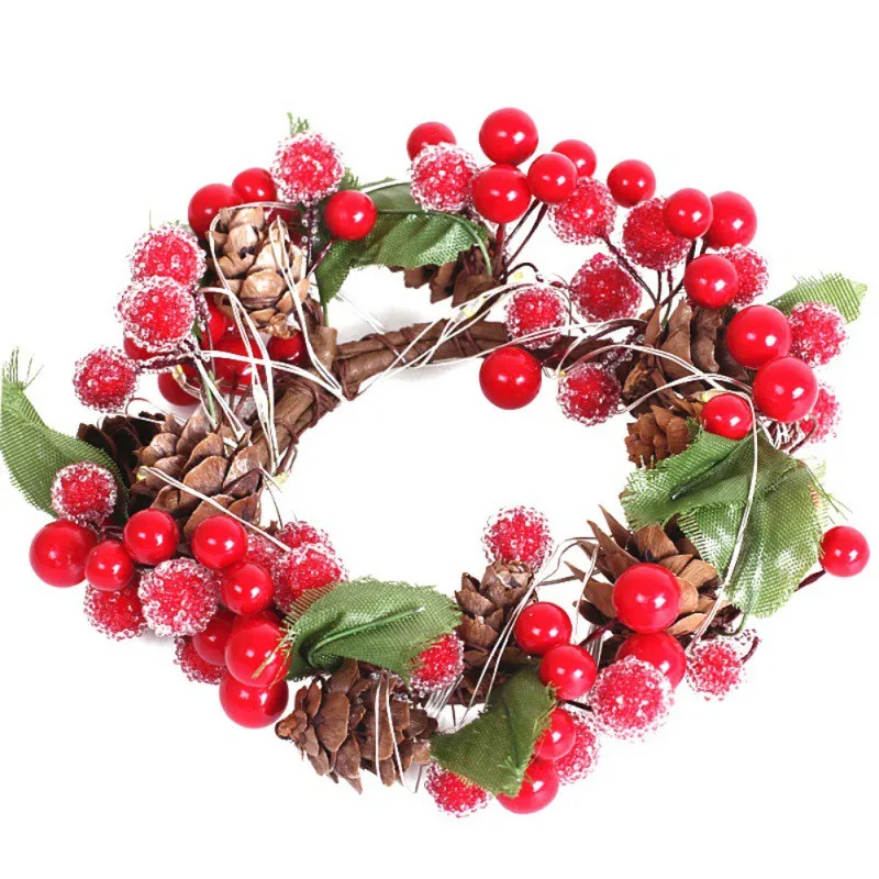 Рождественский декоративный венок с светодиодный светильник гирлянда