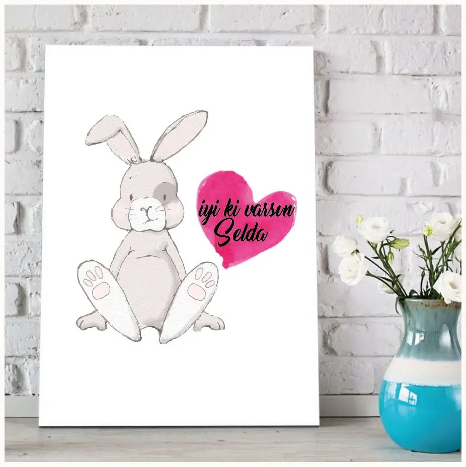 

Персонализированные İyiki Varsın разработан холст Table-S744