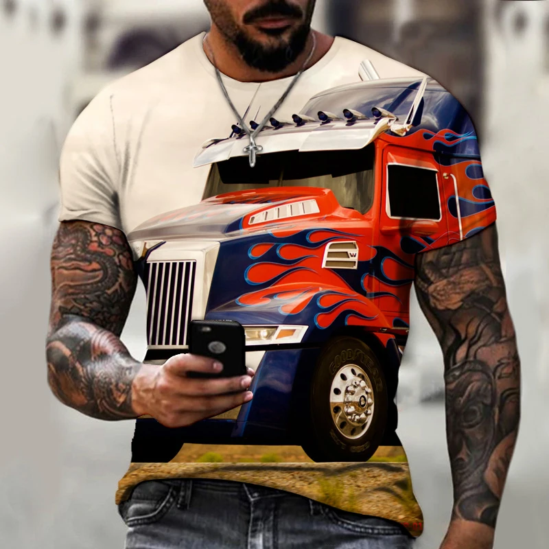 

Four-wheel Drive Off-road Truck 4X4 Theme T-shirt 3D Men's Printing Series Tough Guy T-shirt Summer Cycling Sports Shirt for Men