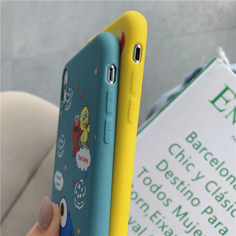 Мультяшный милый чехол для телефона с изображением улицы Сезам iPhone 6 6s 7 8 Plus X Xs MAX XR