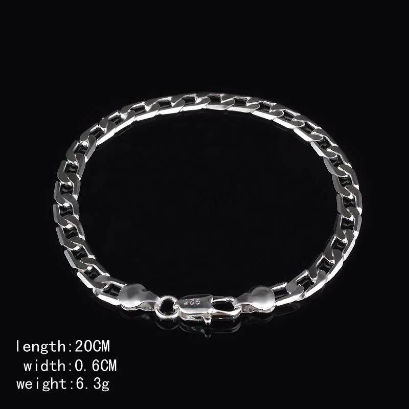 Высококачественный Браслет из нержавеющей стали кубинского серебристого цвета